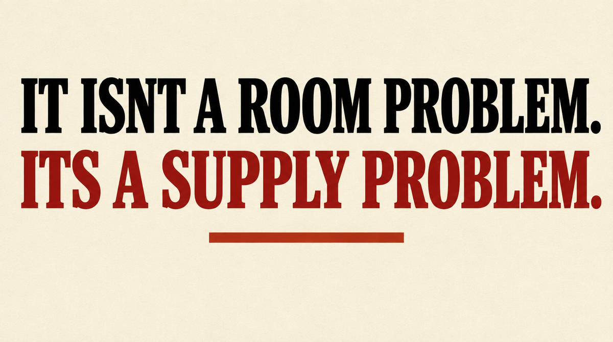 It isn't a room problem. It's a supply problem.